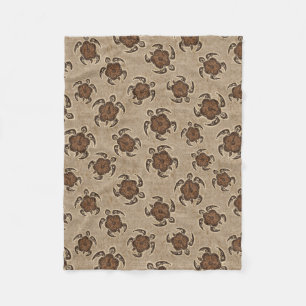 Couverture Polaire Tortue Hawaïenne Uhane Honu Hibiscus Batik