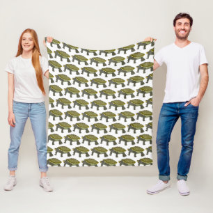 Couverture Polaire Tortue (motif blanc) - Plaid en molleton