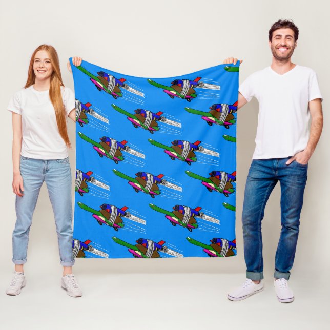 Couverture Polaire Tortue volante (En situation)