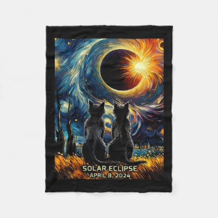 Couverture Polaire Total Éclipse Solaire Avril 8 2024 Van Gogh Chat L