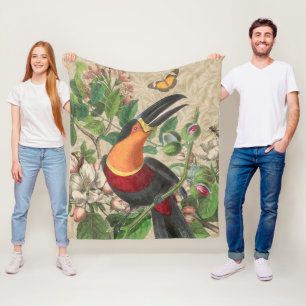 Couverture Polaire Toucan Jungle Tropical Bird Belle antique