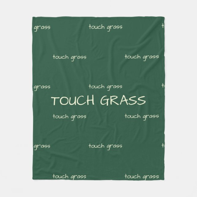 Couverture Polaire Touch Grass Minimalist Sage Green Fleece Blanket - (Devant)