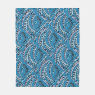 Couverture Polaire Touches de piano courbes Blanche polaire