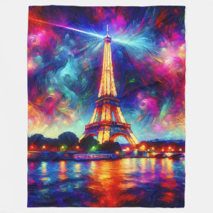 Couverture Polaire "Tour Eiffel : Coucher de soleil sur la Seine"