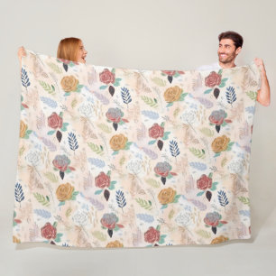 Couverture Polaire Tourbillon floral aquarelle