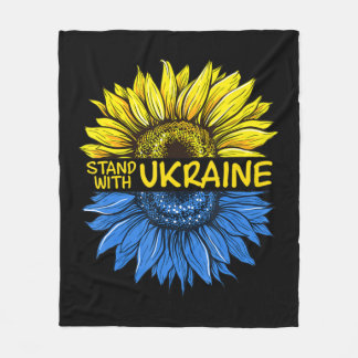 Couverture Polaire Tournesol Ukrainien je reste avec l'Ukraine amour