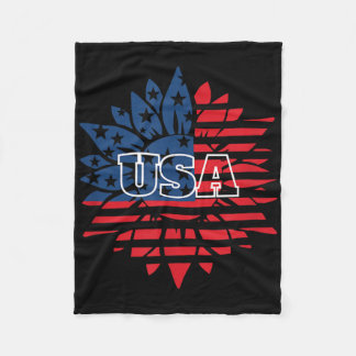 Couverture Polaire Tournesol Usa Drapeau Pour 4 juillet Memori