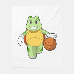 Couverture Polaire Tourtle as basketball player with basketball.PNG