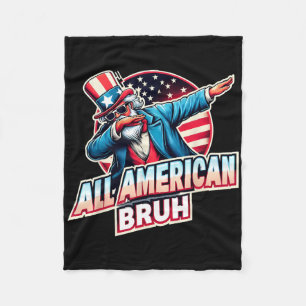 Couverture Polaire Tous Américains Bruh American Usa Drapeau Funny 4e