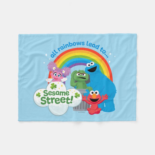 Couverture Polaire Tous les Rainbows mènent à Sesame Street (Devant (Horizontal))