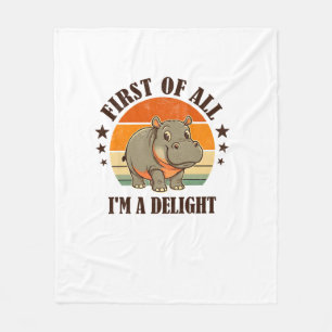 Couverture Polaire Tout d'abord je suis un délicieux bébé Hippo Moo D