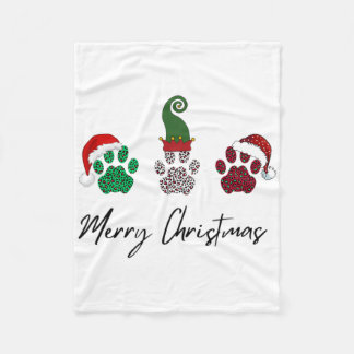 Couverture Polaire Tout italien Greyhound Joyeux Noël Paw P