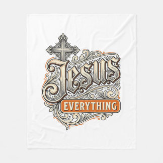 Couverture Polaire Tout Jésus Vintage Typographie Chrétienne Design