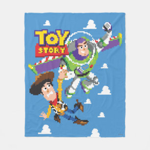 Couverture Polaire Toy Story 8Bit Woody et Buzz Lightyear