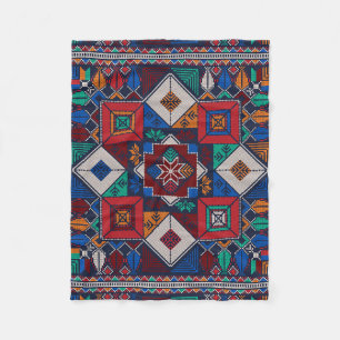 Couverture Polaire Traditionnel Palestine Broderie tatreez coloré
