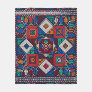 Couverture Polaire Traditionnel Palestine Broderie tatreez coloré