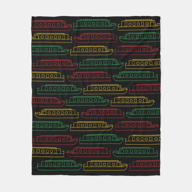 Couverture Polaire Traffic Lights Barges Canal Boats Pattern (Devant)