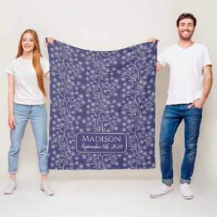 Couverture Polaire Trail Nom floral Date de naissance Marine Bébé ble