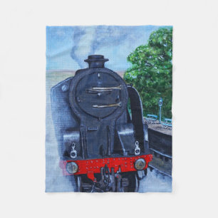 Couverture Polaire Train à vapeur à la peinture de la gare