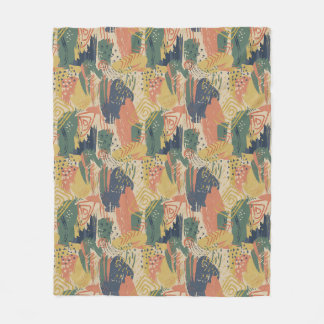 Couverture Polaire Traits de pinceau abstraits en terre cuite sauge e
