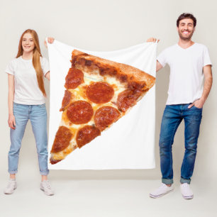 Couverture Polaire tranche de pizza pepperoni classique de SlipperyJo
