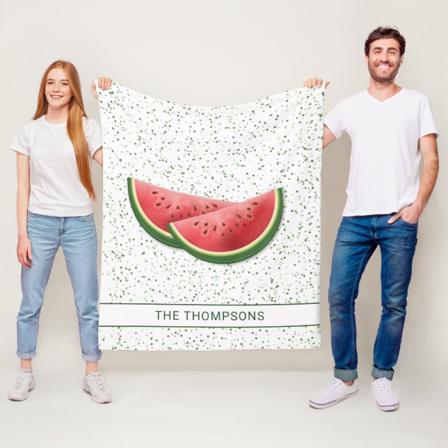 Couverture Polaire Tranches De Fruits De Pétanque Et Points Verts Ave (En situation)