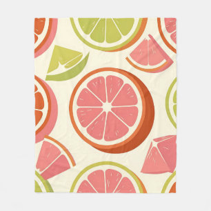 Couverture Polaire Tranches de pamplemousse orange citron vert vibran