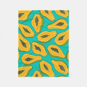 Couverture Polaire Tranches de papaye turquoise