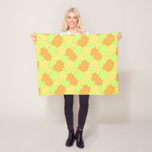 Couverture Polaire Tranches d'orange, citron, chaux.