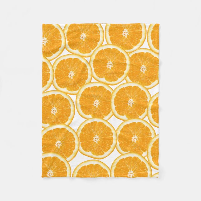 Couverture Polaire Tranches d'orange d'agrume d'été (Devant)