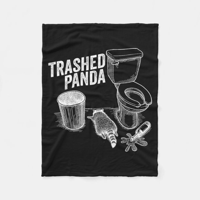 Couverture Polaire Trashed Panda Funny Drunk Racoon  (Devant)
