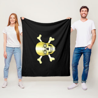 Couverture Polaire Traverses du crâne/jolly roger/pirate/or/noir