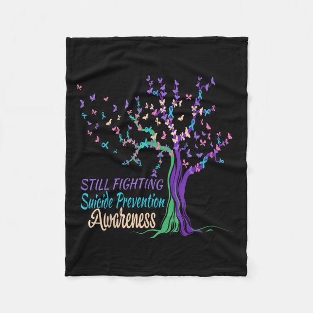 Couverture Polaire Tree Ribbon Still Fighting Suicide Prevention Awar (Devant)