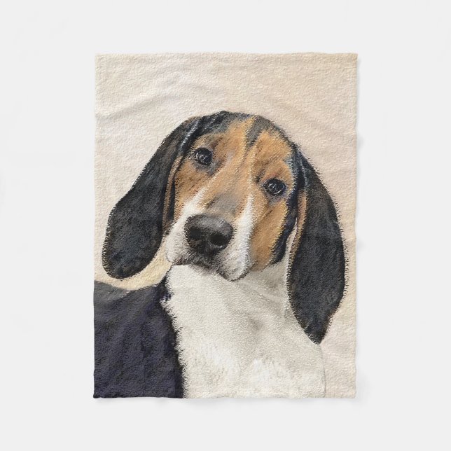 Couverture Polaire Treeing Walker Coonhound Peinture - Art original (Devant)