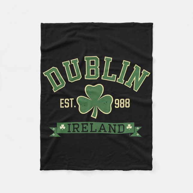 Couverture Polaire Trèfle Feuille de Trèfle Saint-Patrick de Dublin I (Devant)