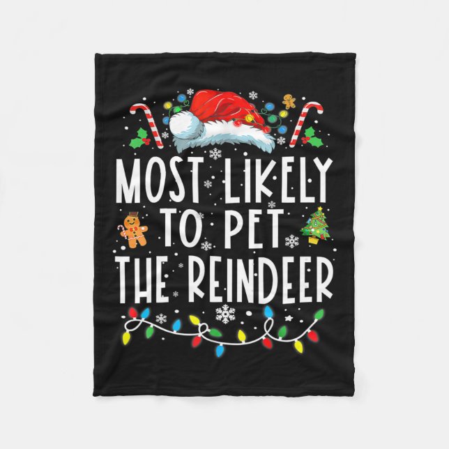 Couverture Polaire Très Probable De Pet Le Reindeer Drôle Noël Pa (Devant)