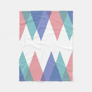 Couverture Polaire Triangles bleues et de corail