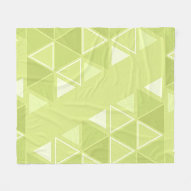 Couverture Polaire Triangles géométriques rétro Chartreuse (Devant (Horizontal))