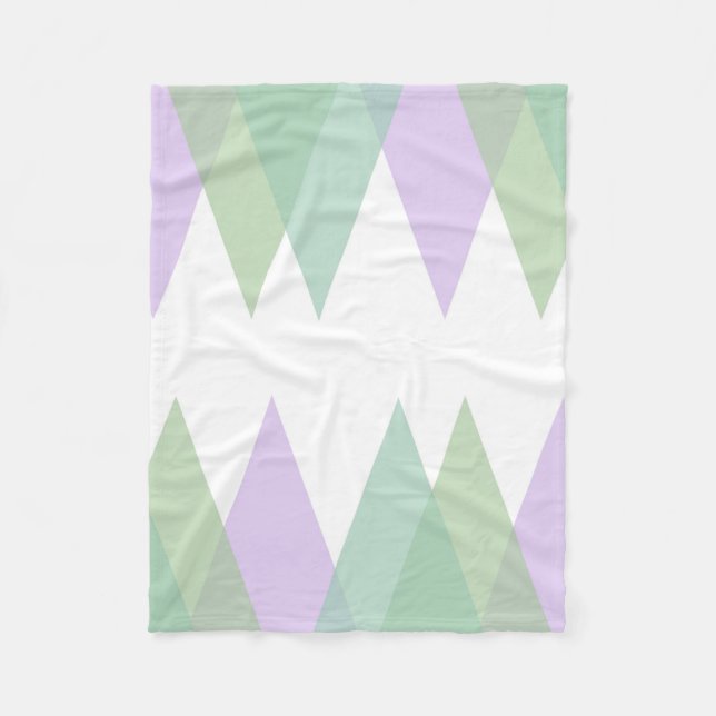 Couverture Polaire Triangles vert et lilas (Devant)