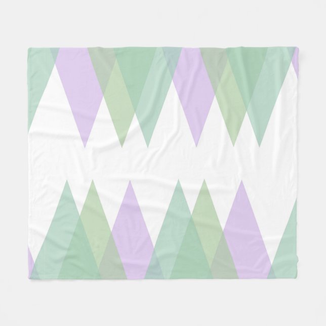 Couverture Polaire Triangles vert et lilas (Devant (Horizontal))