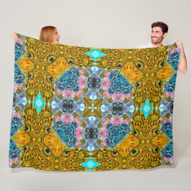 Couverture Polaire Tribal Africain Mandala Quilt (En situation)