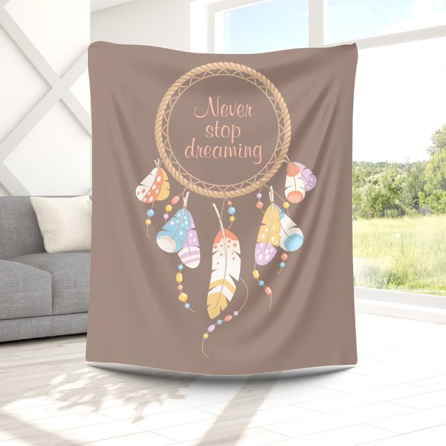 Couverture Polaire Tribal Dreamcatcher Boho Citation Brown (Créateur téléchargé)