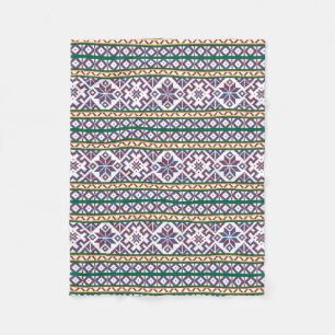 Couverture Polaire Tribal Multicolore ancien symbole folk art design