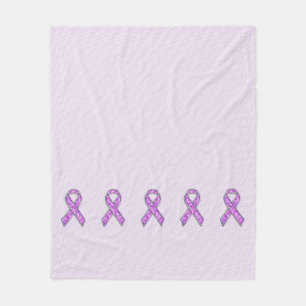 Couverture Polaire Tricot de sensibilisation au ruban rose cristal