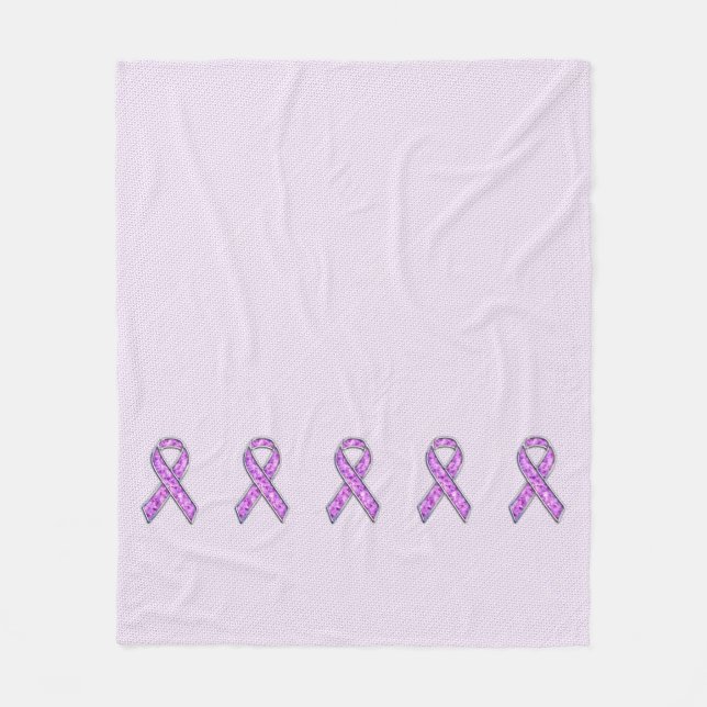 Couverture Polaire Tricot de sensibilisation au ruban rose cristal (Devant)