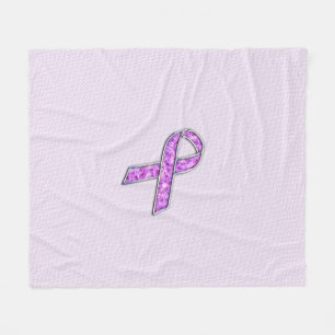 Couverture Polaire Tricot de sensibilisation au ruban rose cristal