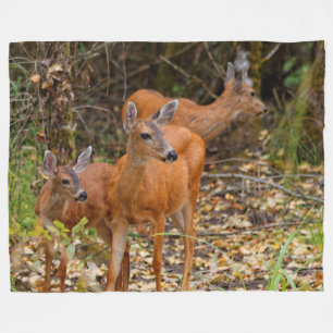 Couverture Polaire Trio superbe de cerfs de queue noire dans la forêt