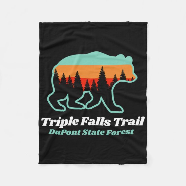 Couverture Polaire Triple Falls Trail Dupont State Forest Bear Souven (Devant)
