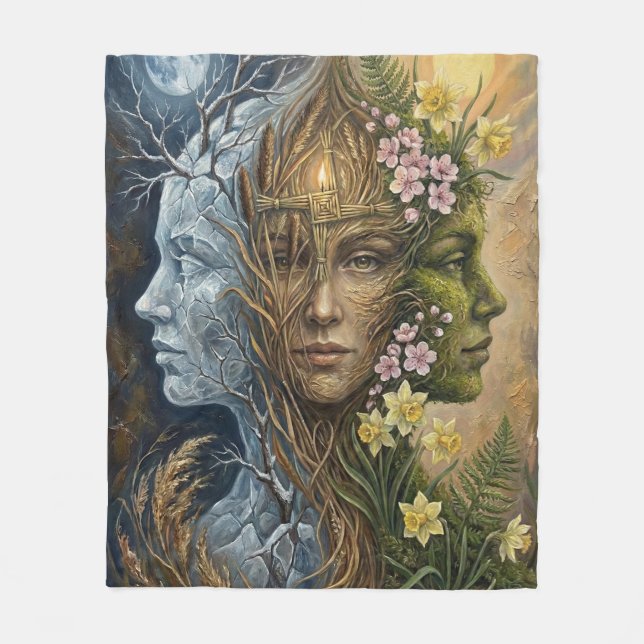 Couverture Polaire Triple Goddess Winter to Spring Imbolc Fantasy Art (Devant)