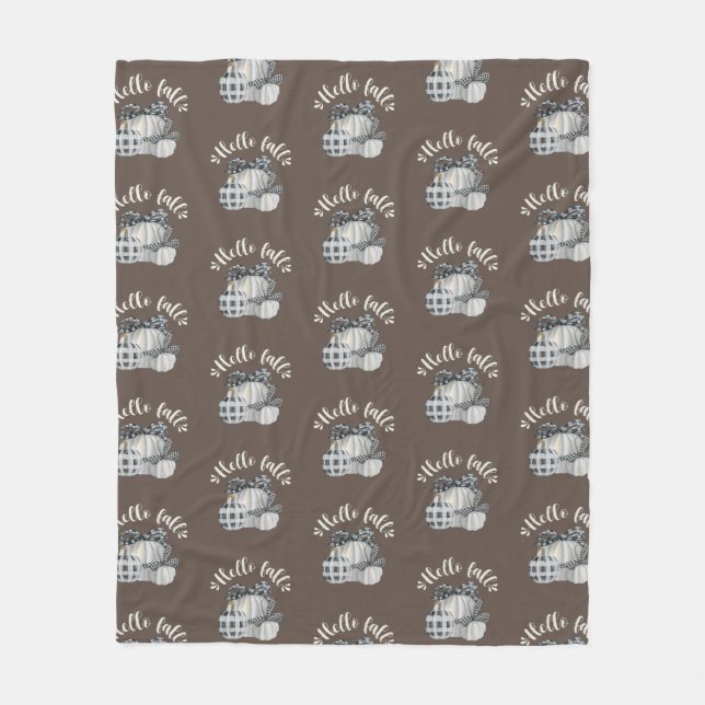 Couverture Polaire Trois Citrouilles Bonjour Automne (Devant)